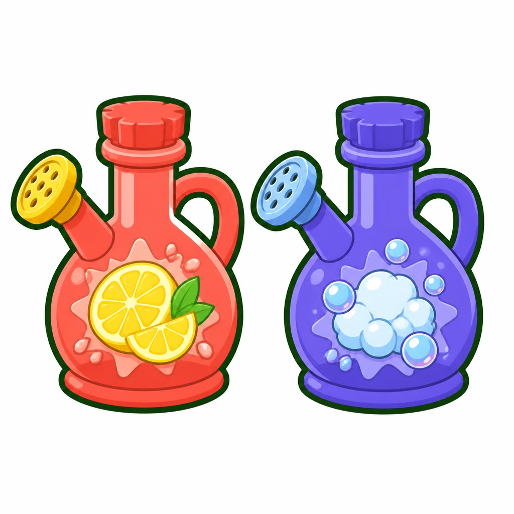 Magical acid and base bottles