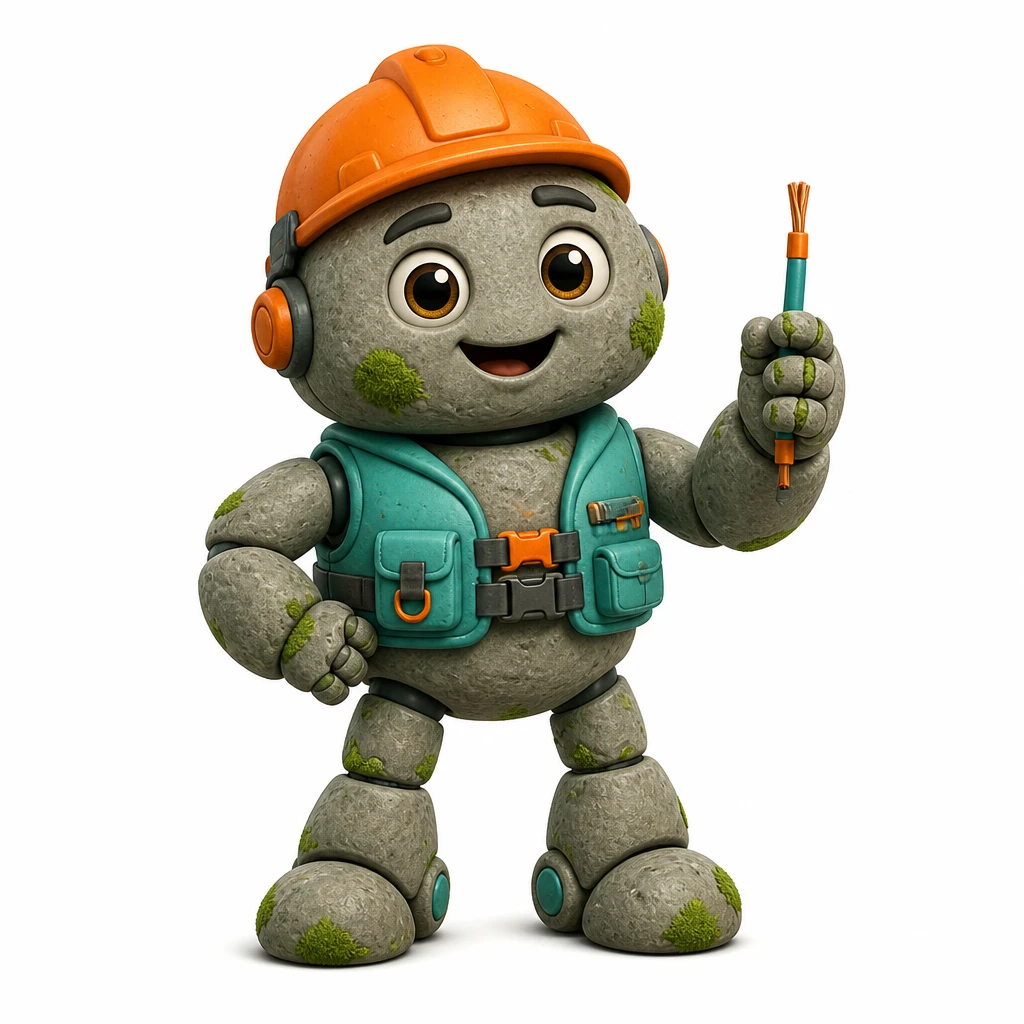 Bolt, a cheerful pebble rescue robot