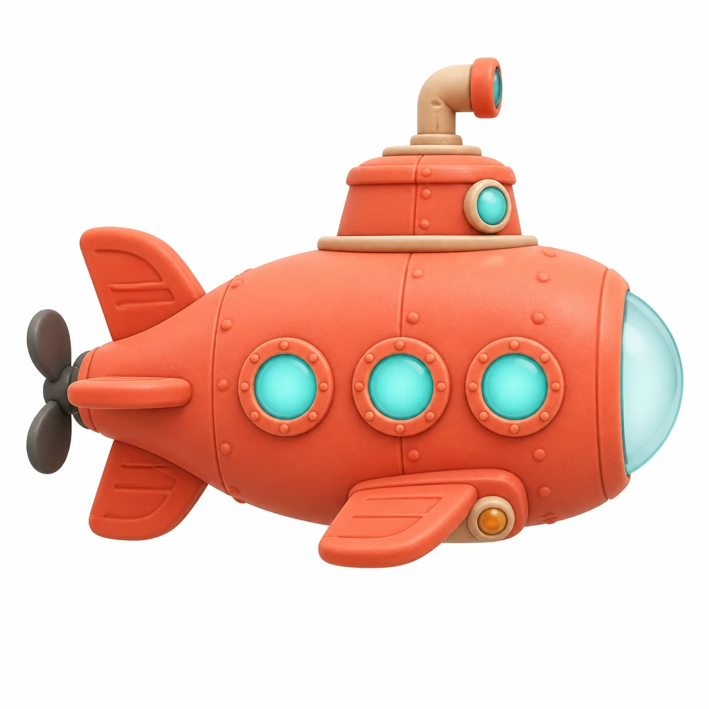 Bubble Scout, an orange research submarine