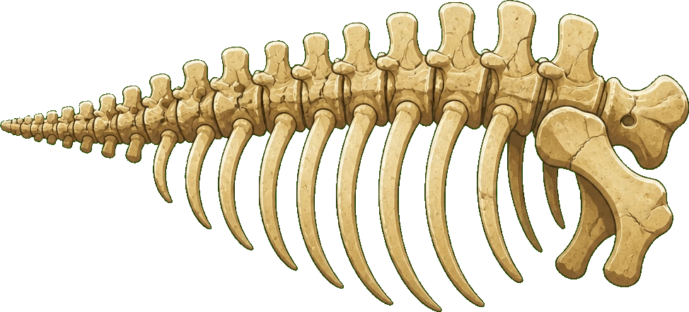 Mineral fossil ribs