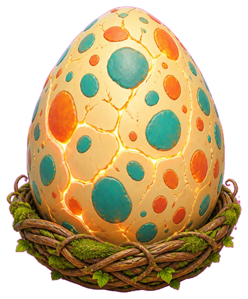 A glowing dragon egg