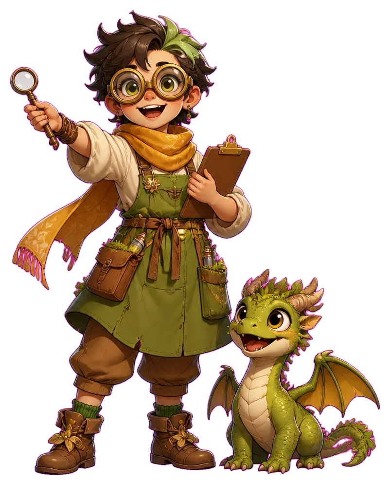 Pip, the friendly dragon keeper