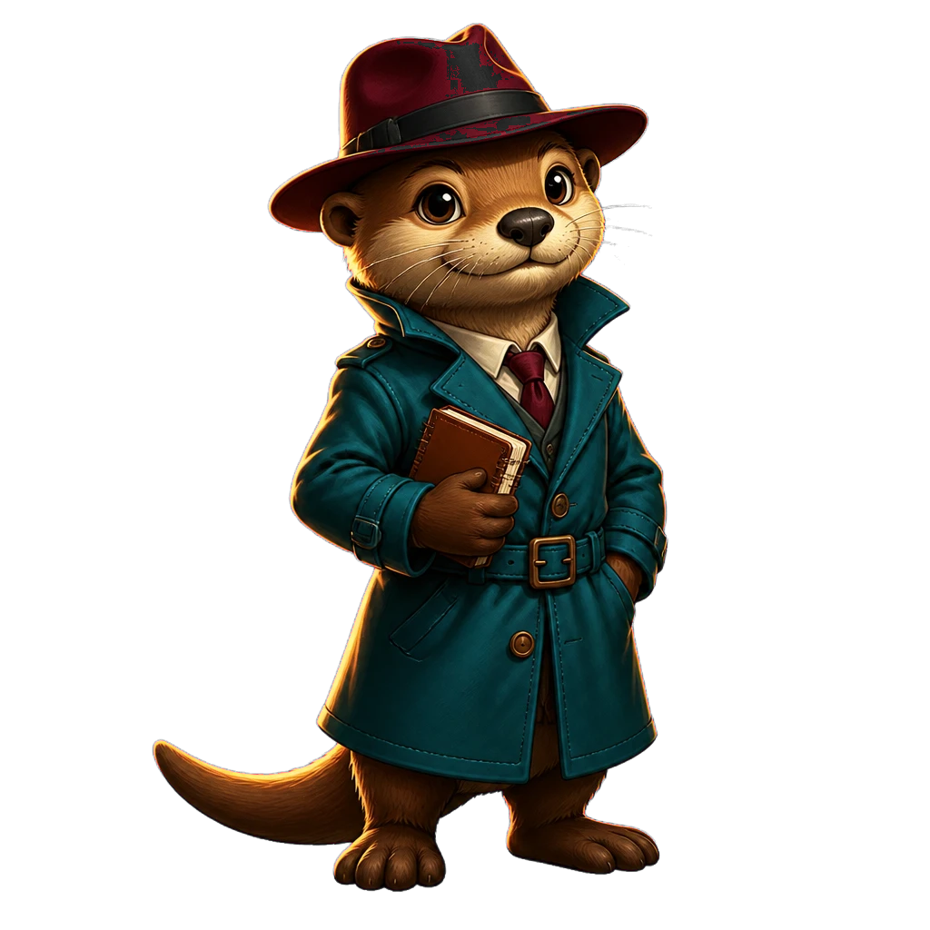 Pip, a friendly otter detective