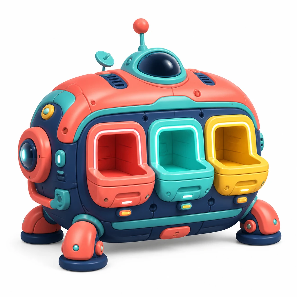 A playful shape sorting cargo pod